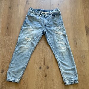 Men's Light Blue H&M Distressed Jogger Jeans